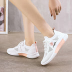 Damen atmungsaktive Freizeitsneaker mit strickartiger Oberflächenstruktur und stabiler Sohle R&B