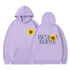 Damen Kapuzenpullover mit einzigartigem Sonnenblumenmotiv und bequemer Passform
