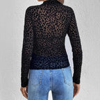 Damen Langarmshirt mit modernem Leopardenmuster R&B