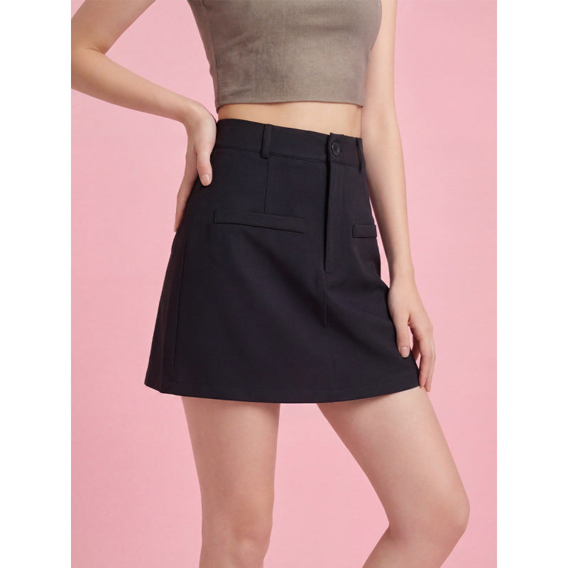Damen Modischer Minirock mit eleganter Schnittführung und praktischen Taschen R&B