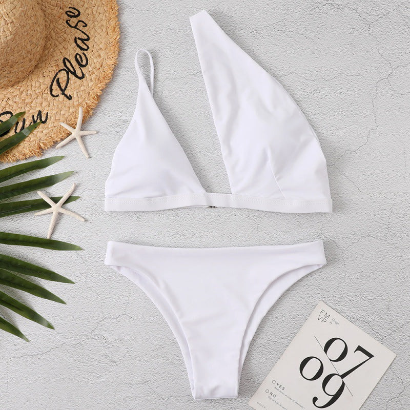 Damen Cut-Out Bikini mit asymmetrischem Oberteil und verstellbaren Trägern R&B