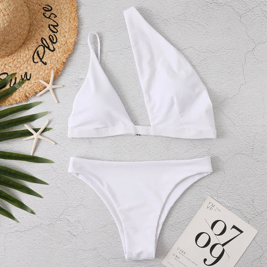 Damen Cut-Out Bikini mit asymmetrischem Oberteil und verstellbaren Trägern R&B