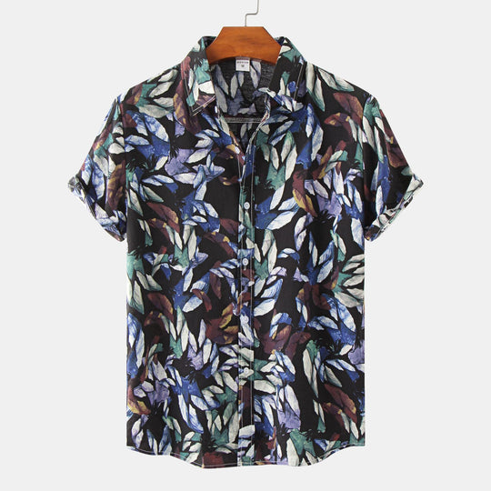 R&B | Floral kurzärmeliges Blumenhemd Männer