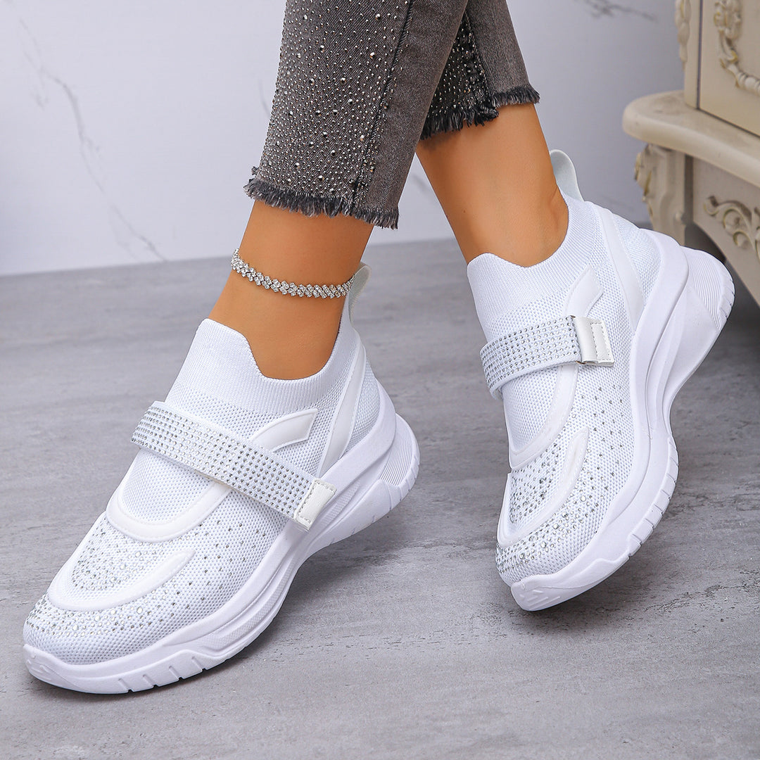 Damen Sportliche Sneakers mit Glitzer-Applikationen R&B