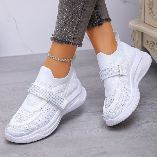 Damen Sportliche Sneakers mit Glitzer-Applikationen R&B
