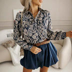 Damen Hemdbluse im Schlangen-Druck mit eleganter Passform R&B