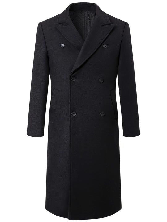 Herren eleganter Doppelt-Front-Mantel aus hochwertigem Material R&B