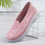 Damen Slip-On Freizeitschuhe mit luftdurchlässiger Oberflächenstruktur und floralem Dekor R&B