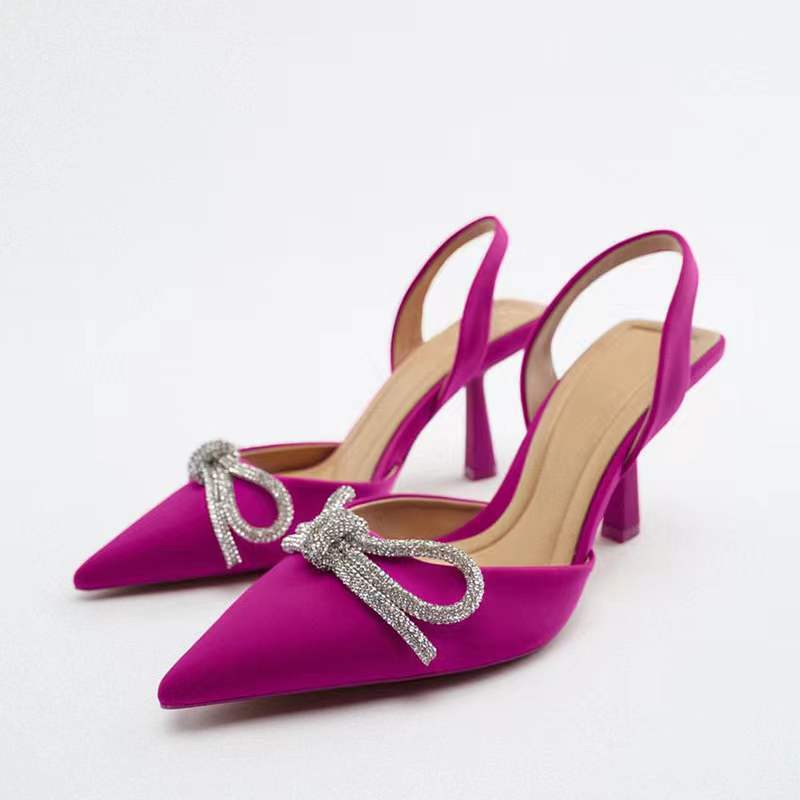 Damen Slingback-Pumps mit funkelndem Schleifen-Detail R&B
