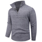 Herren eleganter Rollkragenpullover mit modernem Zopfdesign R&B