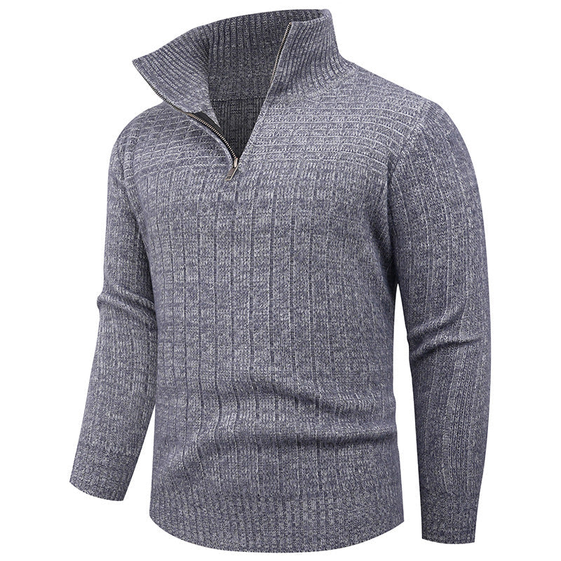 Herren eleganter Rollkragenpullover mit modernem Zopfdesign R&B