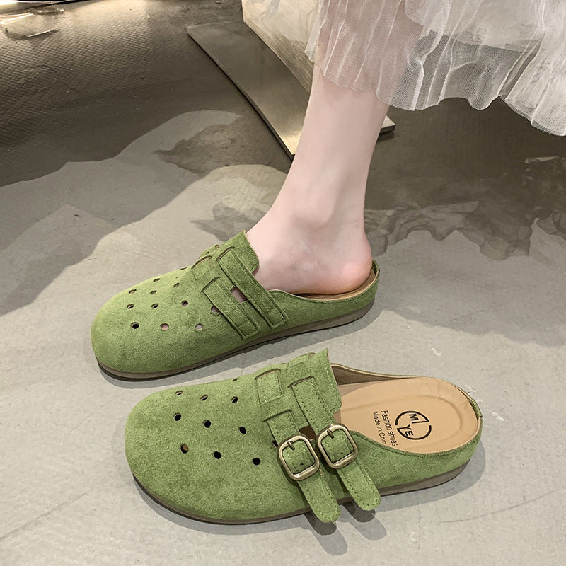 Damen bequeme Clogs mit doppeltem Schnallenverschluss R&B