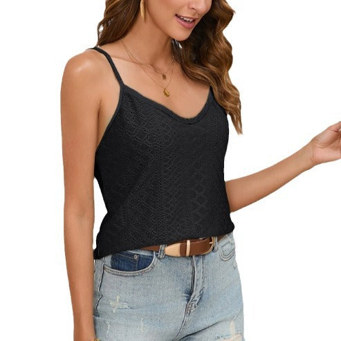Damen elegantes Top mit raffinierter Lochstrickstruktur R&B