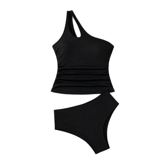 Damen Asymmetrischer Einteiler mit Raffung R&B