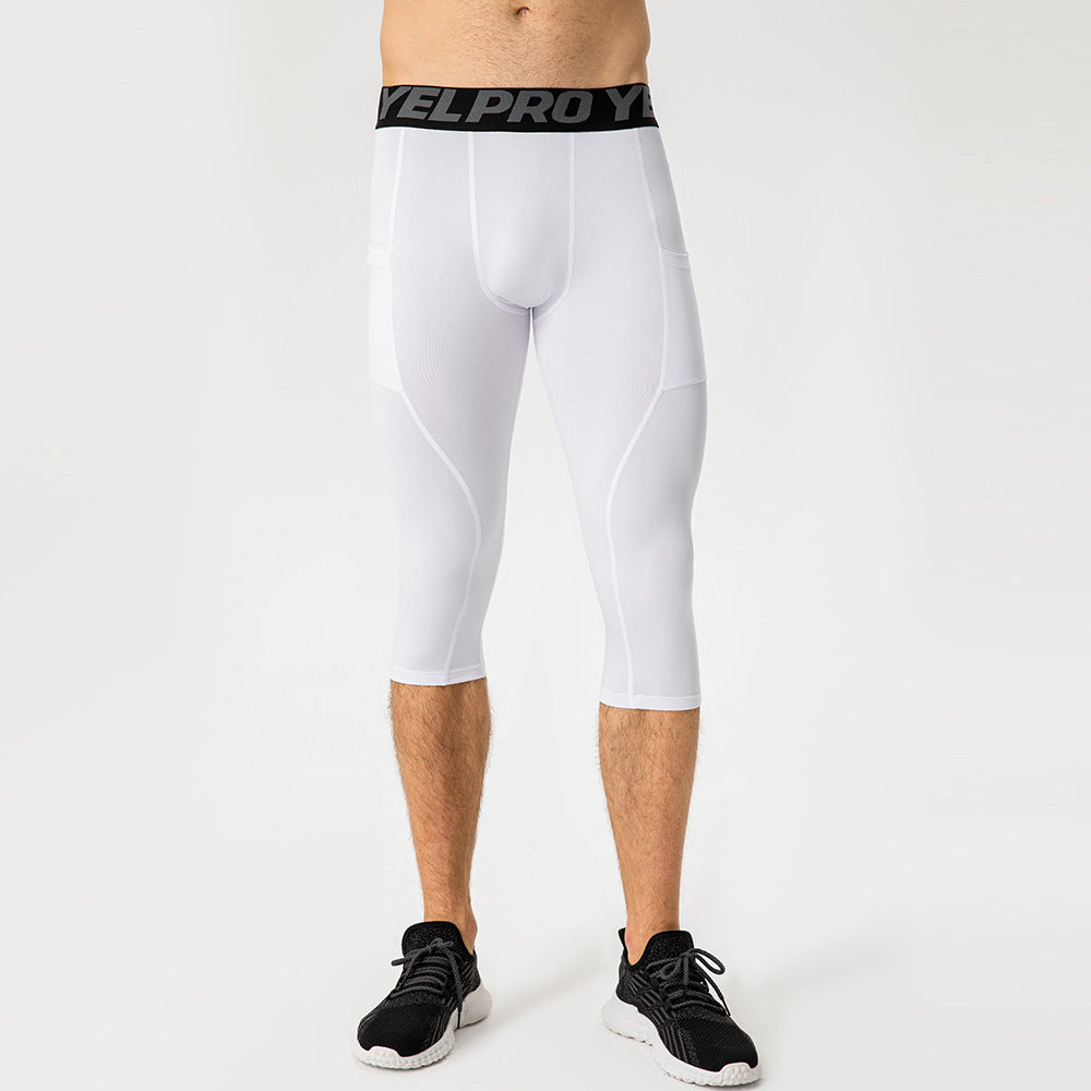 Herren Sportliche Kompressions-Leggings mit praktischen Taschen und atmungsaktiver Technologie R&B