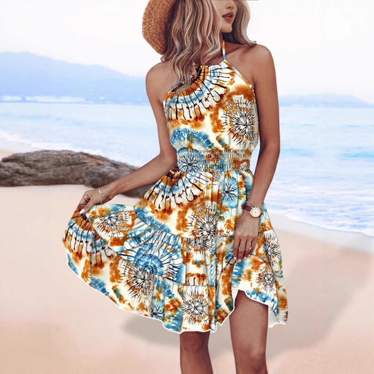 Damen Sommerliches Wickelkleid mit angesagtem Batikmuster R&B