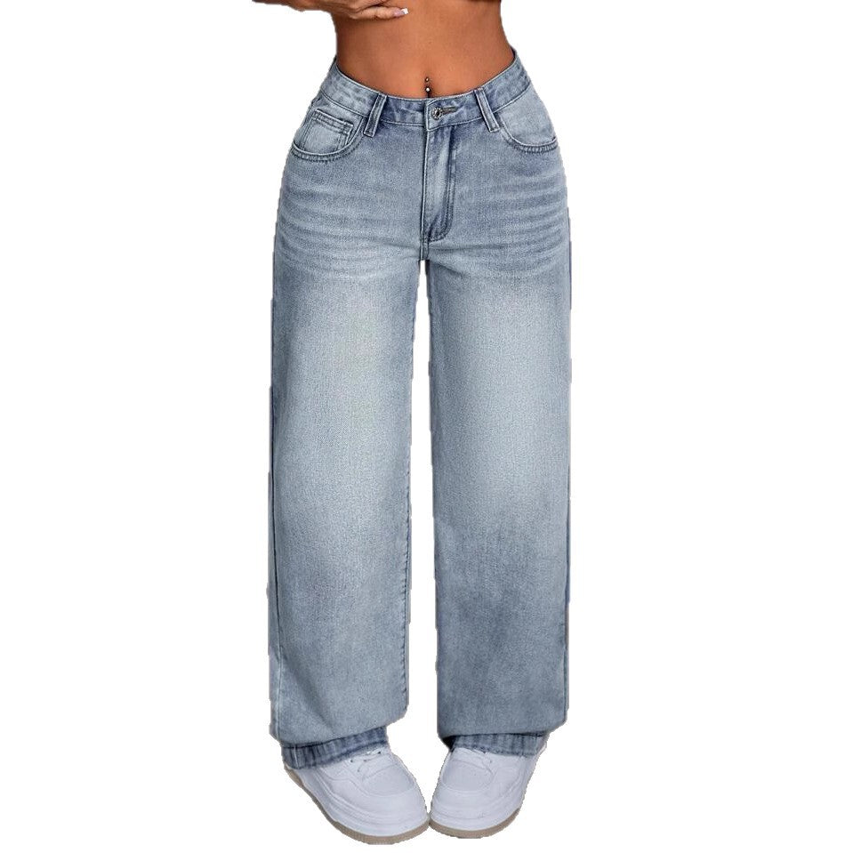 Damen Weite Jeanshose im Vintage-Stil R&B