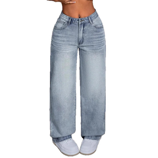 Damen Weite Jeanshose im Vintage-Stil R&B