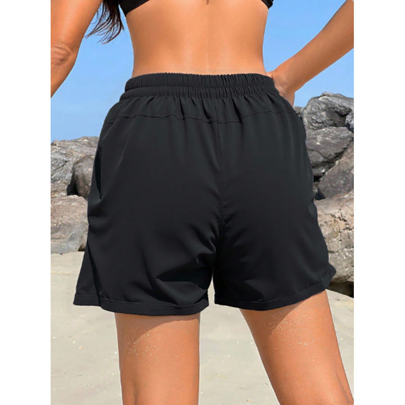 Damen Sportliche Badeshorts mit elastischem Bund und praktischen Taschen R&B