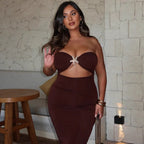 Damen Wickelkleid mit aufregendem Cut-Out und glamourösem Detail R&B