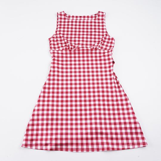 Damen Vichy-Kleid mit femininen Rüschen und schmeichelndem Schnitt R&B