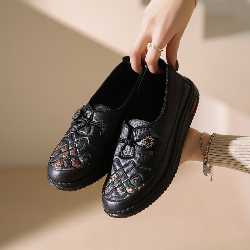 Damen bequeme Mokassins mit floralem Design R&B