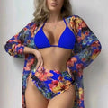 Damen Hochtaillierte Bikini-Set mit floralem Design R&B