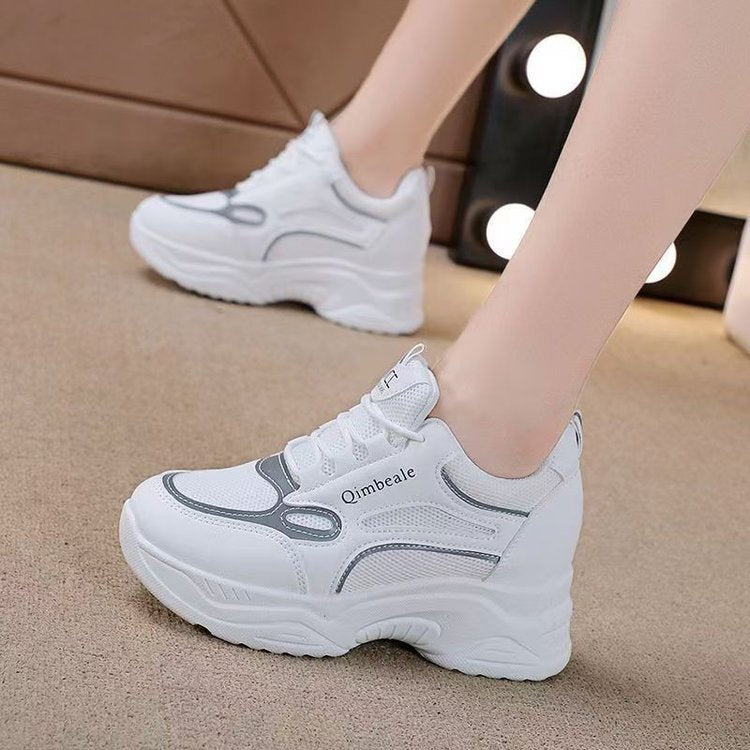 Damen Sportliche Sneakers mit hoher Sohle und atmungsaktiver Mesh-Oberfläche R&B