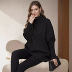Damen Oversize Rollkragenpullover mit strukturiertem Strick R&B