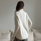 Damen Komfortabler Strickpullover mit Rollkragen R&B