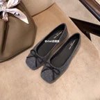 Damen Ballerinas aus hochwertigem Filz mit verspieltem Schleifendetail