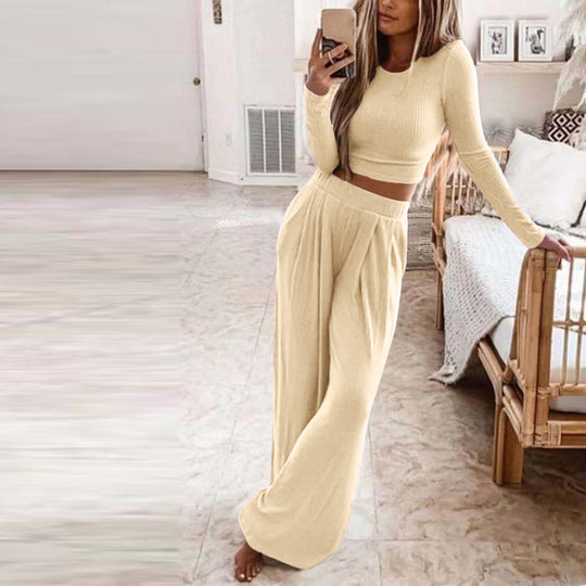 Damen elegante Freizeitanzug mit langen Ärmeln und weitem Schnitt R&B