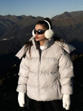 Damen gefütterte Outdoor-Jacke mit hochgeschlossenem Kragen und gestepptem Design R&B