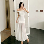 Damen Maxi-Kleid mit elegantem Schößchen