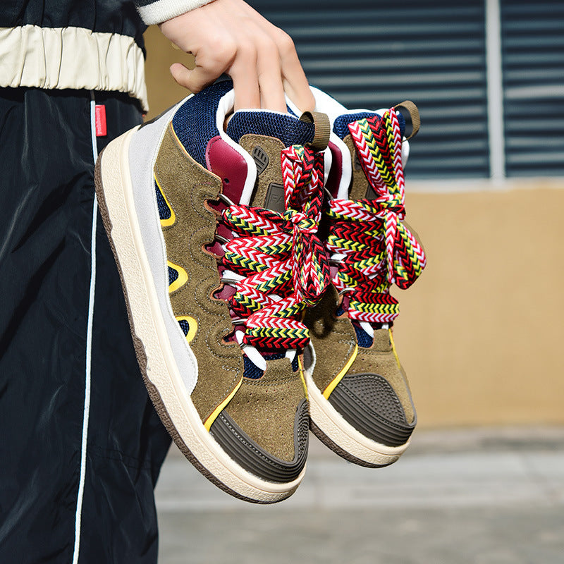 Damen Sportliche High-Top Sneakers mit innovativem Mehrfarbigem Schnürsystem R&B