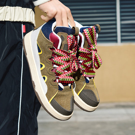 Damen Sportliche High-Top Sneakers mit innovativem Mehrfarbigem Schnürsystem R&B