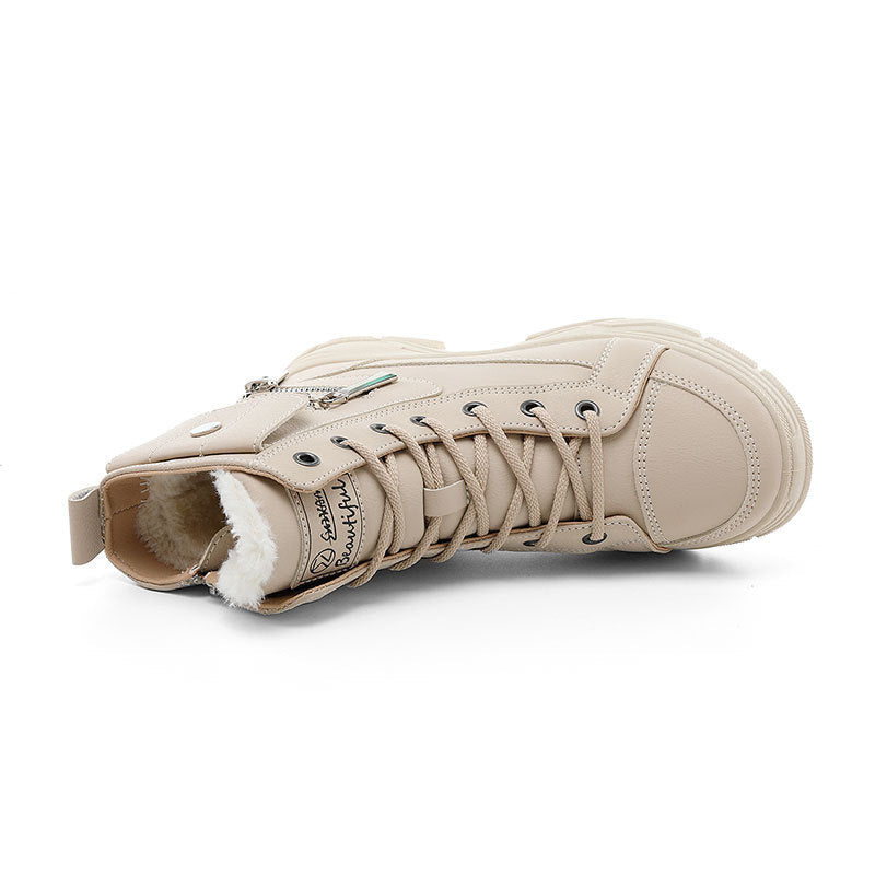 Damen modische High-Top Sneakers mit seitlichem Reißverschluss und dämpfender Laufsohle R&B