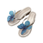Damen Elegante Flip-Flops mit dekorativen Schmetterlingsapplikationen EB