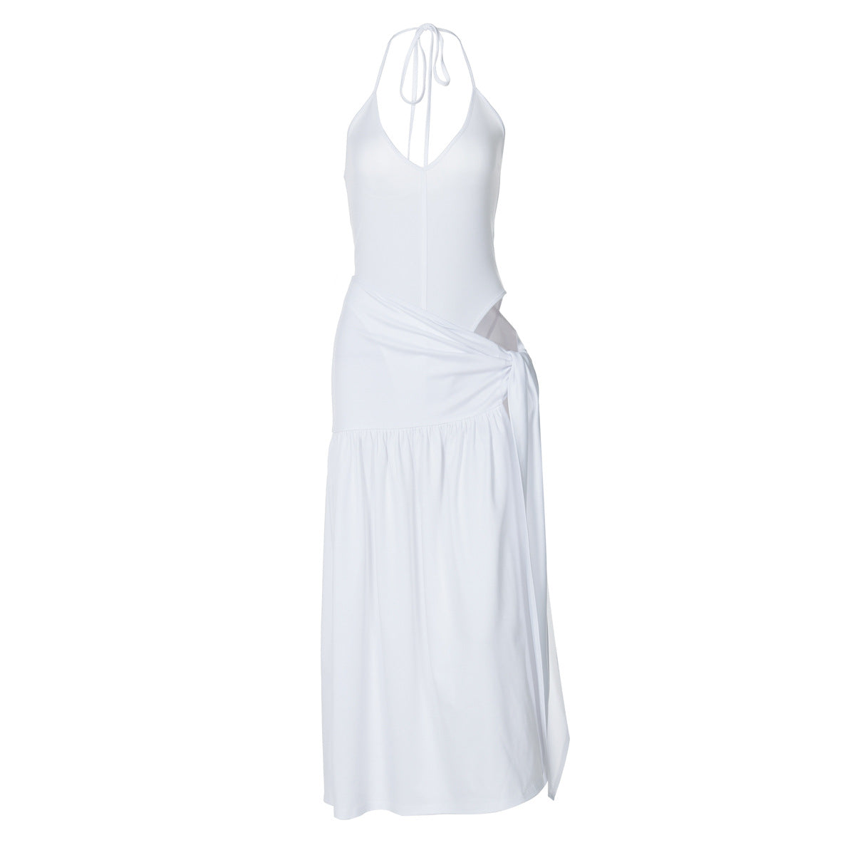 Damen Maxi-Kleid mit elegantem Wickeldesign und seitlichem Schlitz R&B