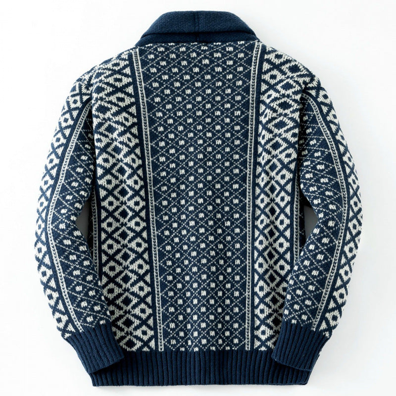 Herren Strickjacke mit traditionellem nordischem Muster R&B