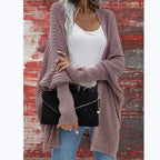 Damen Strickmantel mit offener Front und luftiger Passform