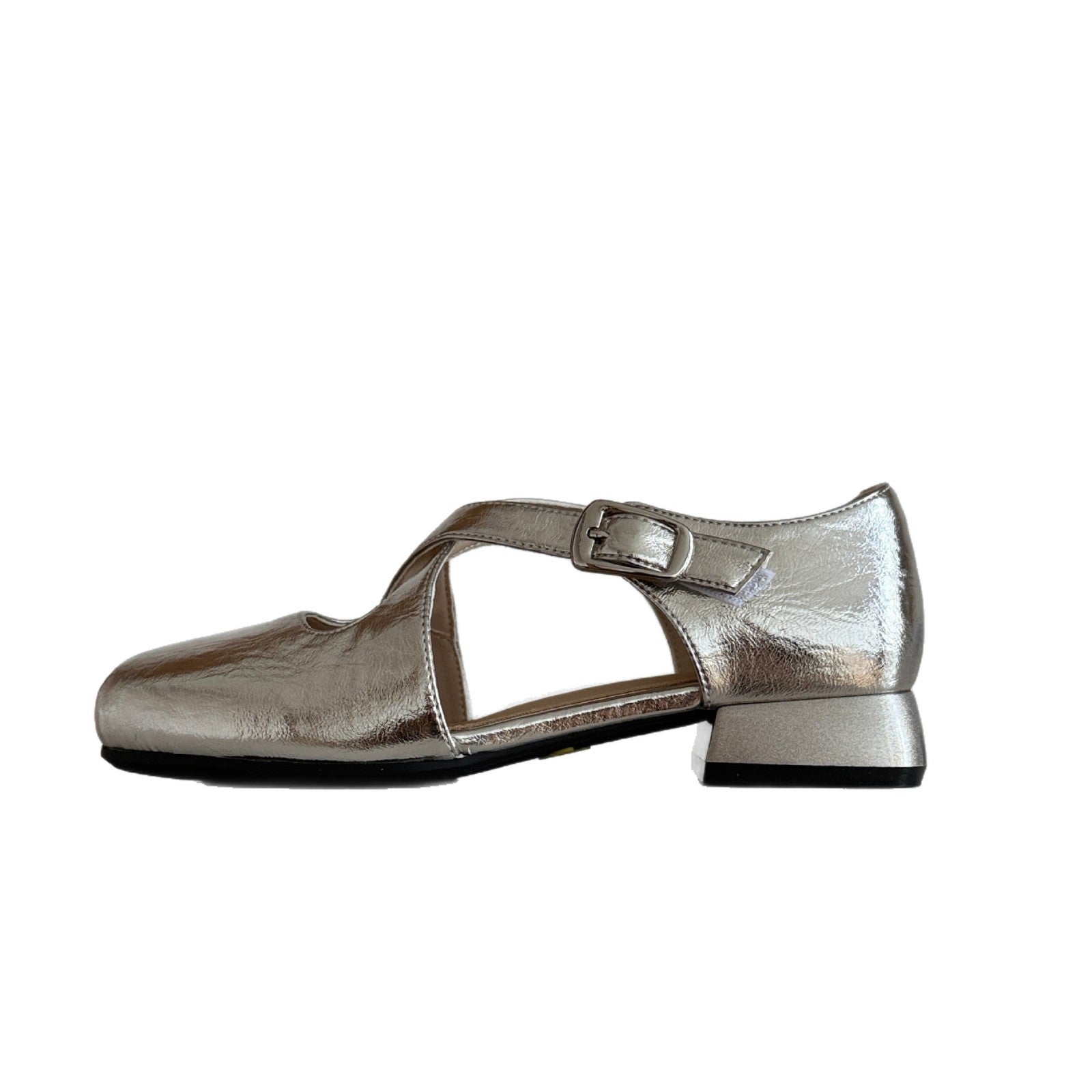 Damen Elegante Slingback-Ballerinas mit modischem Riemchen und glänzender Oberfläche R&B