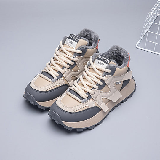 Damen Sportliche High-Top Sneakers mit kuscheligem Fleece-Futter und rutschfester Sohle R&B