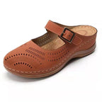 Damen Komfortable Clogs mit luftigen Lochmustern und verstellbarem Riemen R&B
