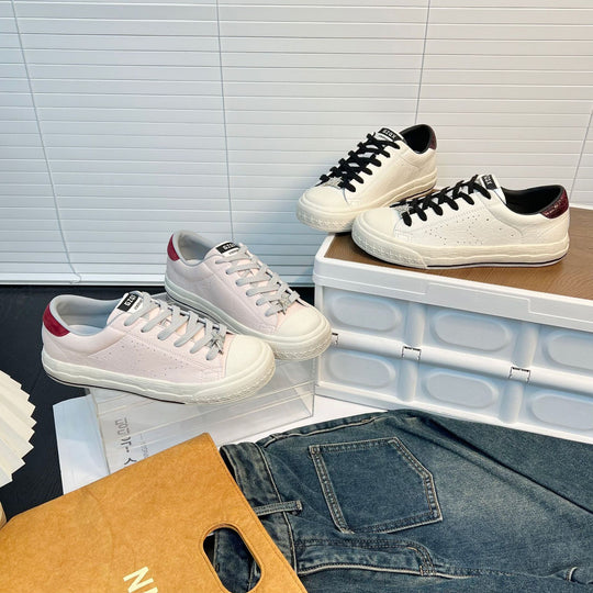 Damen Sneakers mit atmungsaktiver Lederoberfläche und rutschfester Gummisohle R&B