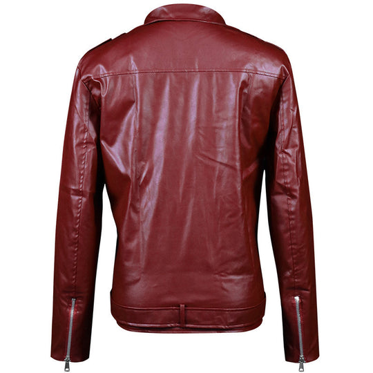 Herren Weiche Lederjacke mit asymmetrischem Reißverschluss