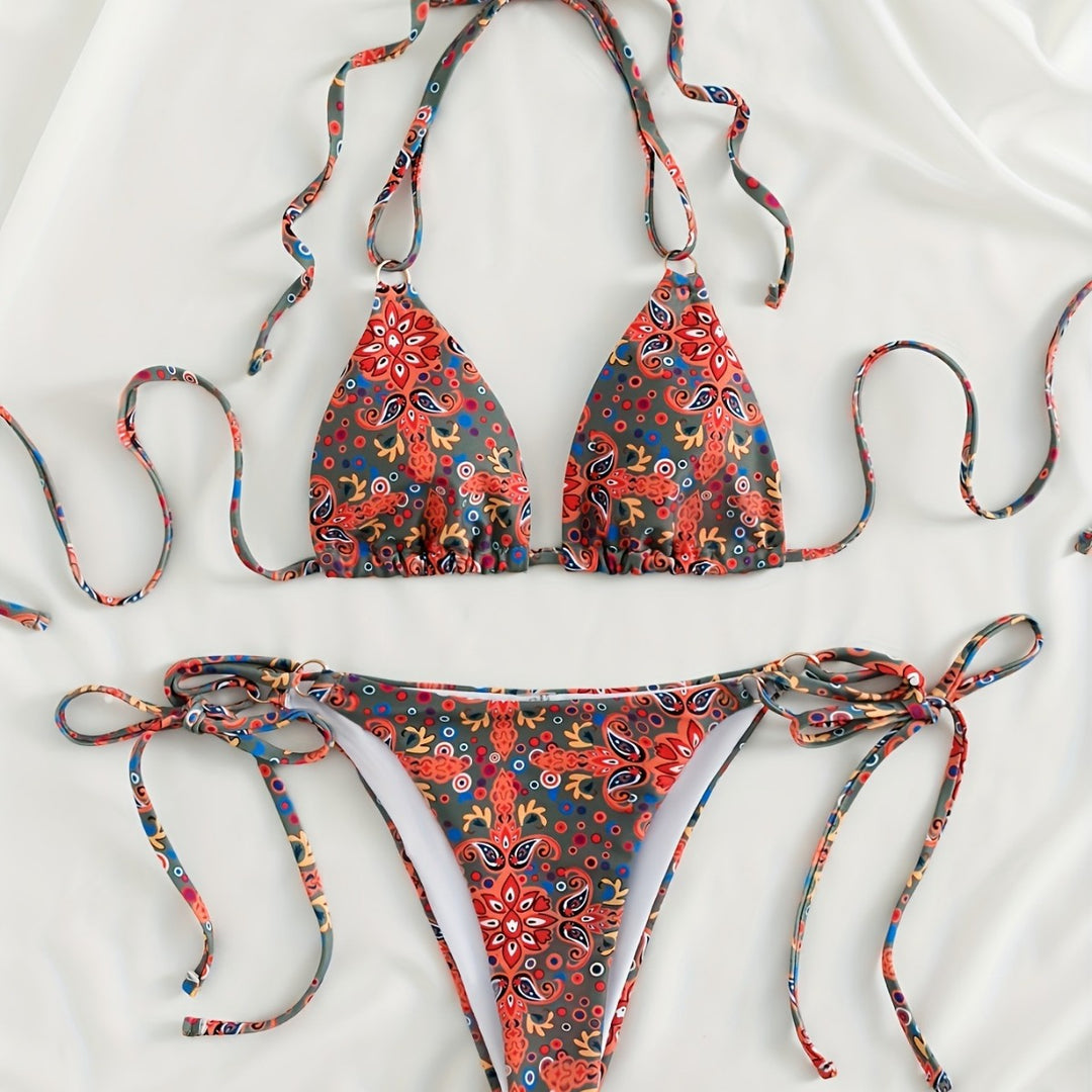 Damen Bikiniset mit verstellbaren Trägern und modernen Schnürdetails R&B
