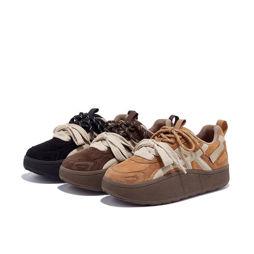 Damen Sportliche Sneakers mit hohem Plateau und modischem Schnürsystem R&B