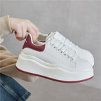 Damen Modische Plateau Sneakers mit elastischen Schnürsenkeln und trendiger Silhouette R&B