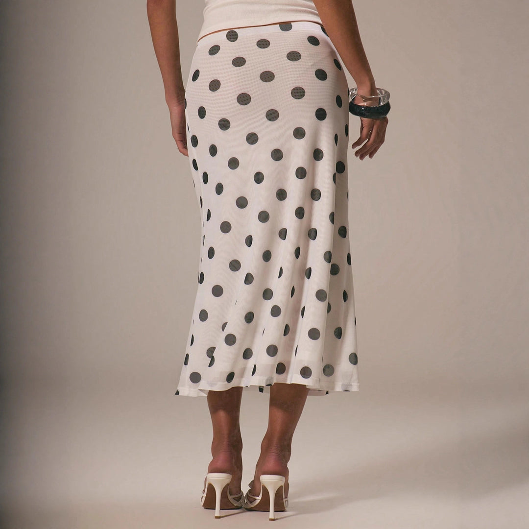 Damen Eleganter Maxirock mit Punkten R&B